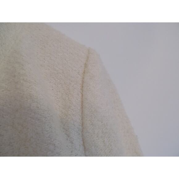 Zara Trafaluc cream blazer jacket zip front fuzzy textured size Medium - Picture 6 of 8